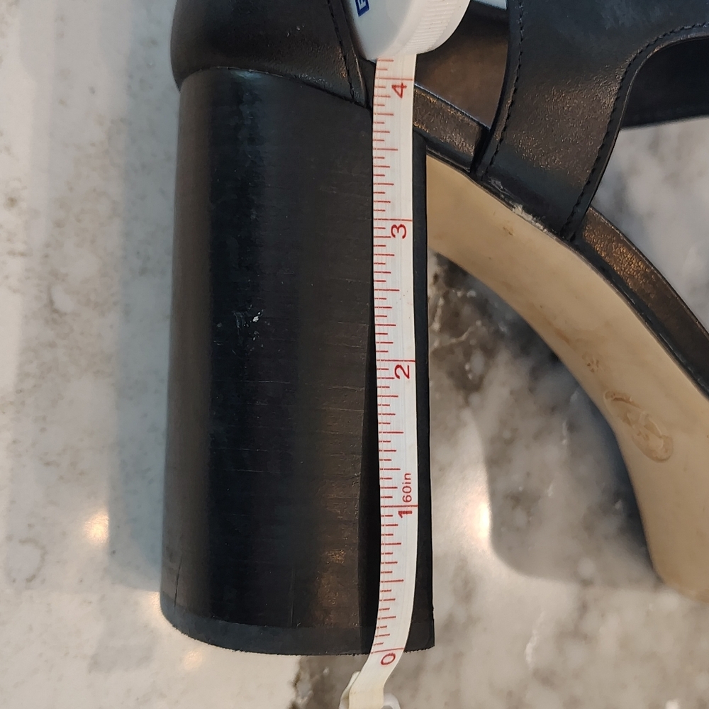 Michael Kors Black Leather Zip-Front Platform Sandals - Picture 8 of 8